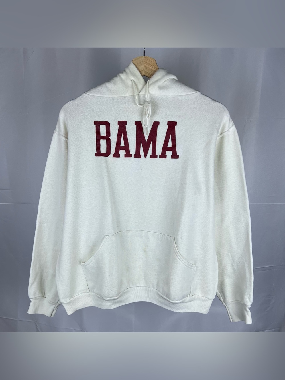 Vintage 70s Alabama Crimson Tide Russell Gold Tag Hoodie Size Small White